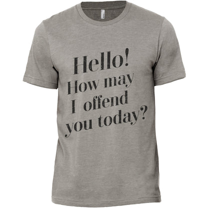 How May I Offend You Today Military Grey Printed Graphic Men's Crew T-Shirt Tee