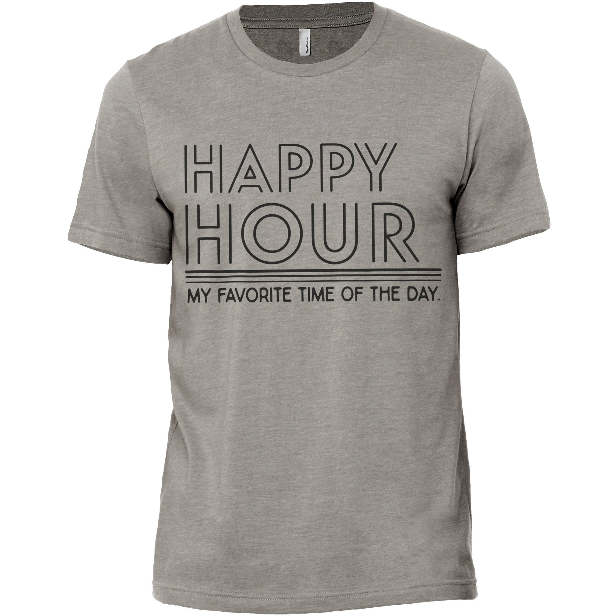 Happy Hour Military Grey Printed Graphic Men's Crew T-Shirt Tee