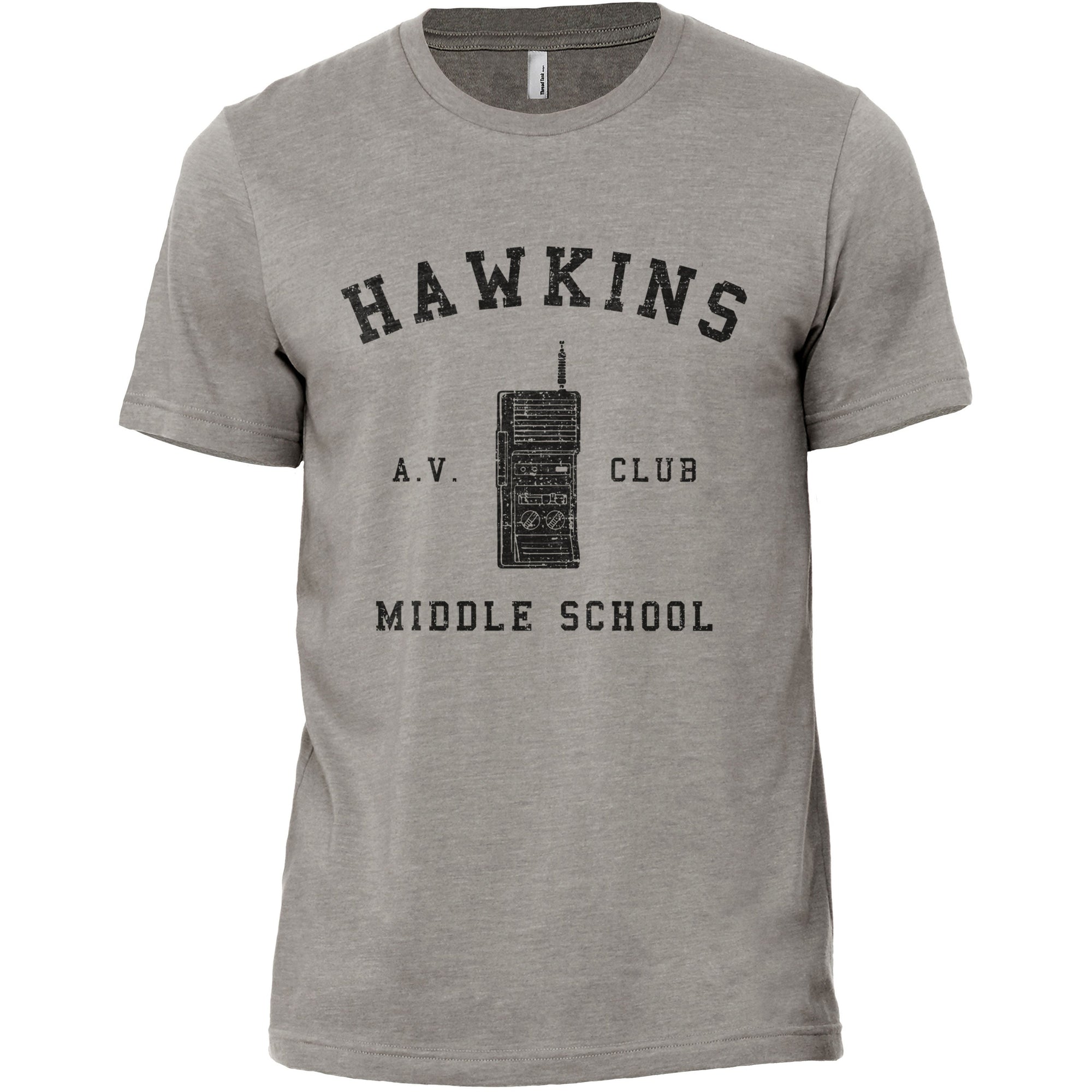 Hawkins Middle School Printed Graphic Men's Crew T-Shirt Heather Tan Main Image