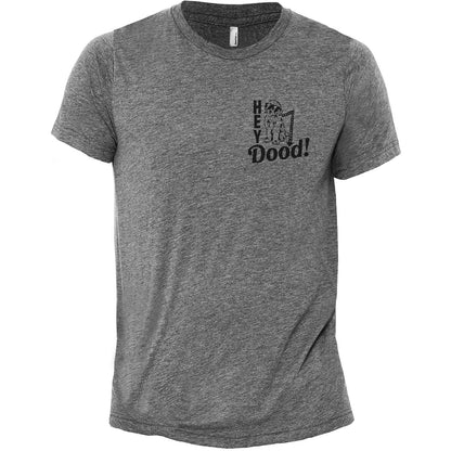 Hey Doodle Dog Heather Grey Printed Graphic Men's Crew T-Shirt