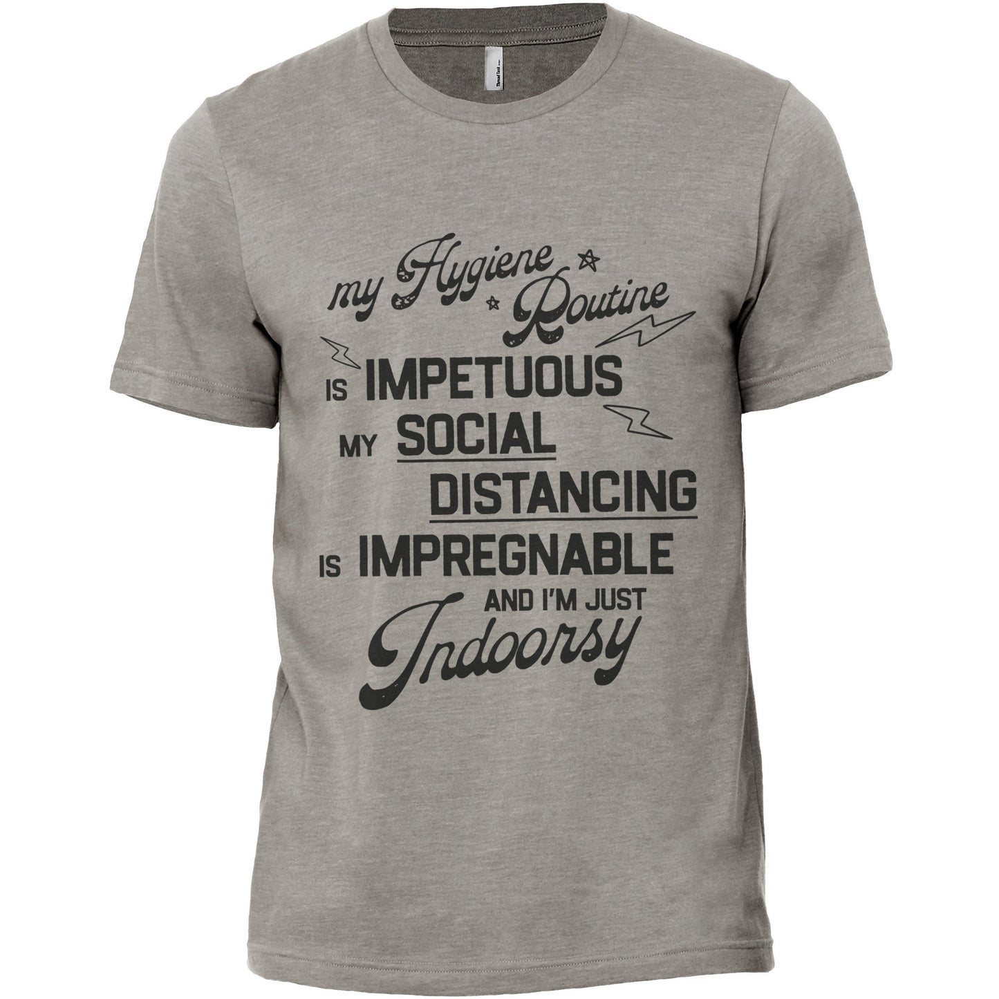 Hygiene Routine Impetuous Military Grey Printed Graphic Men's Crew T-Shirt Tee