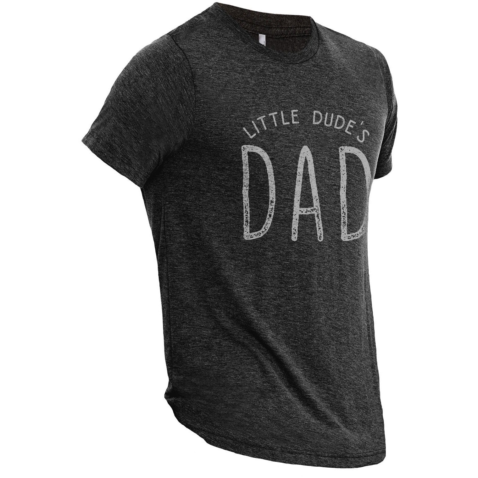 Lil Dude's Dad Charcoal Printed Graphic Men's Crew T-Shirt Tee Side View