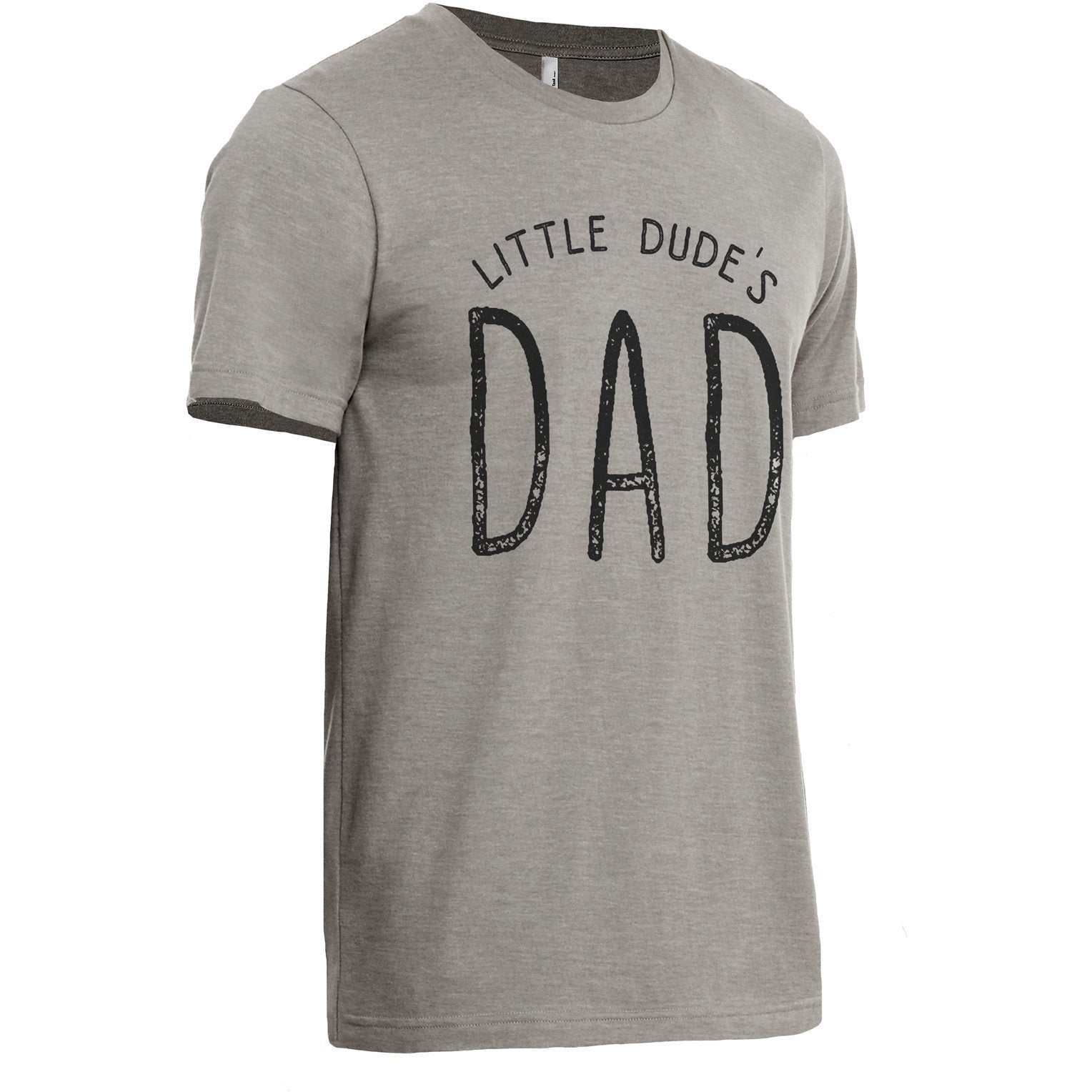 Lil Dude's Dad Military Grey Printed Graphic Men's Crew T-Shirt Tee Side View
