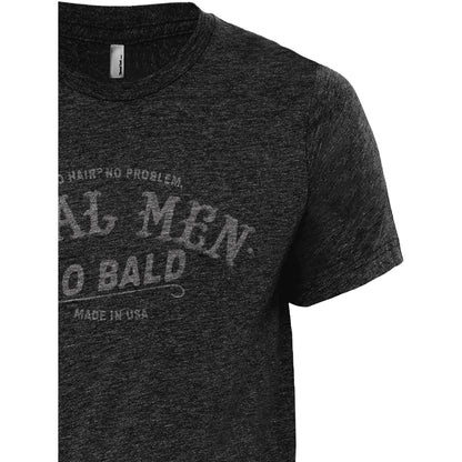 Real Men Go Bald Charcoal Printed Graphic Men's Crew T-Shirt Tee Side View