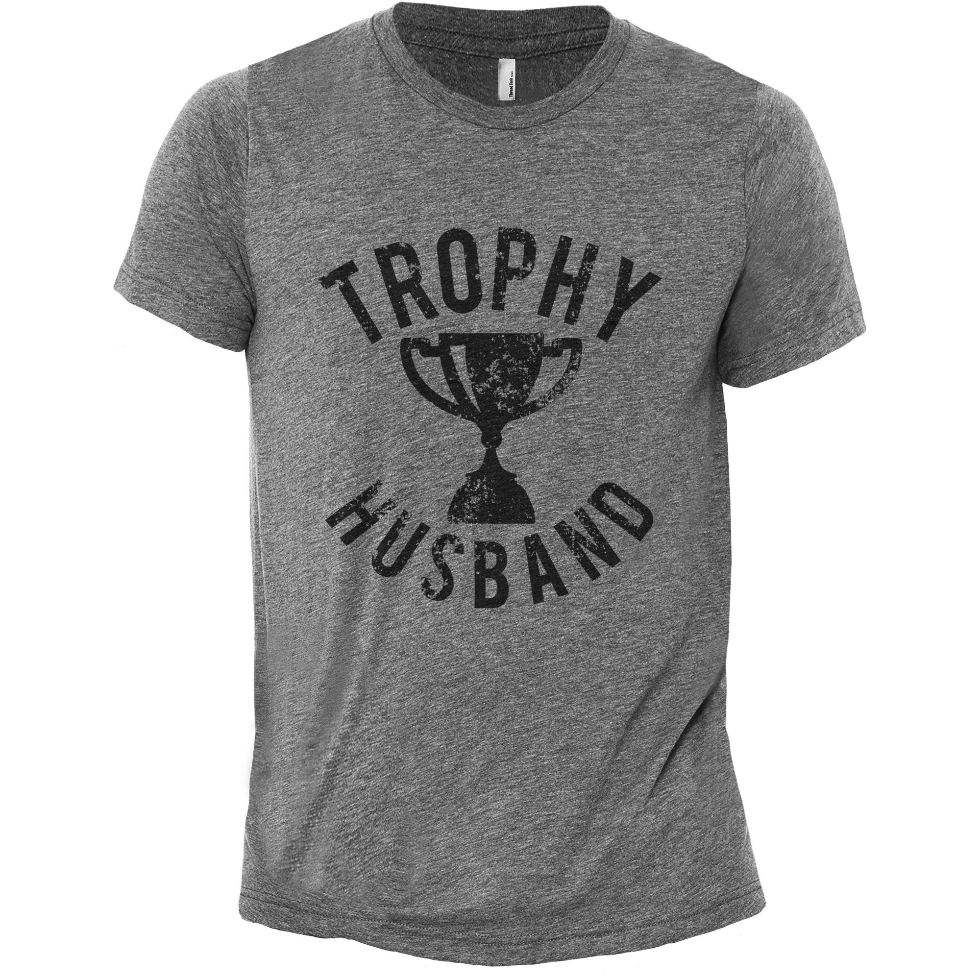 Trophy Husband Heather Grey Printed Graphic Men's Crew T-Shirt Tee