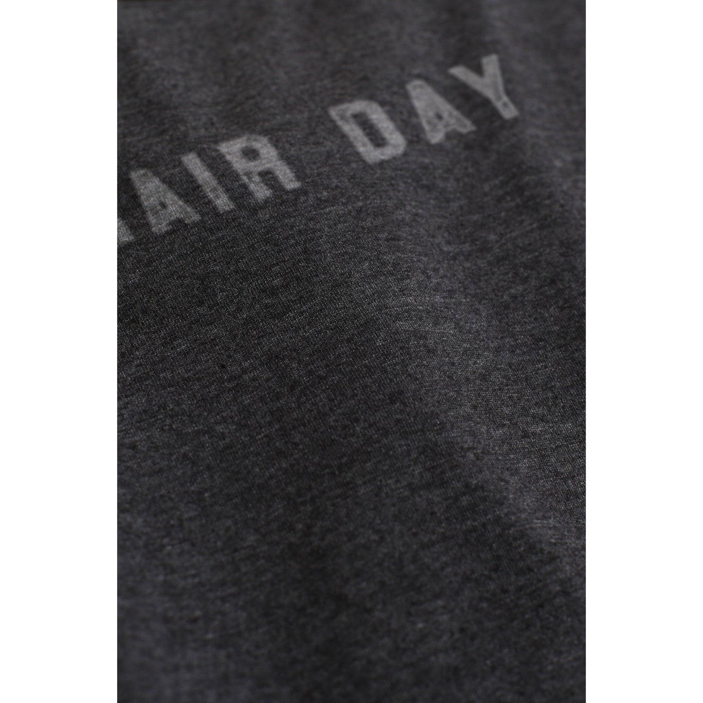 No Hair Day Charcoal Printed Graphic Men's Crew T-Shirt Tee Closeup Details
