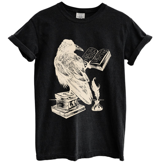 Raven Reading Garment-Dyed Tee - Stories You Can Wear