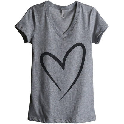 Simply Heart Women's Relaxed V-Neck T-Shirt Tee Heather Grey – Stories ...
