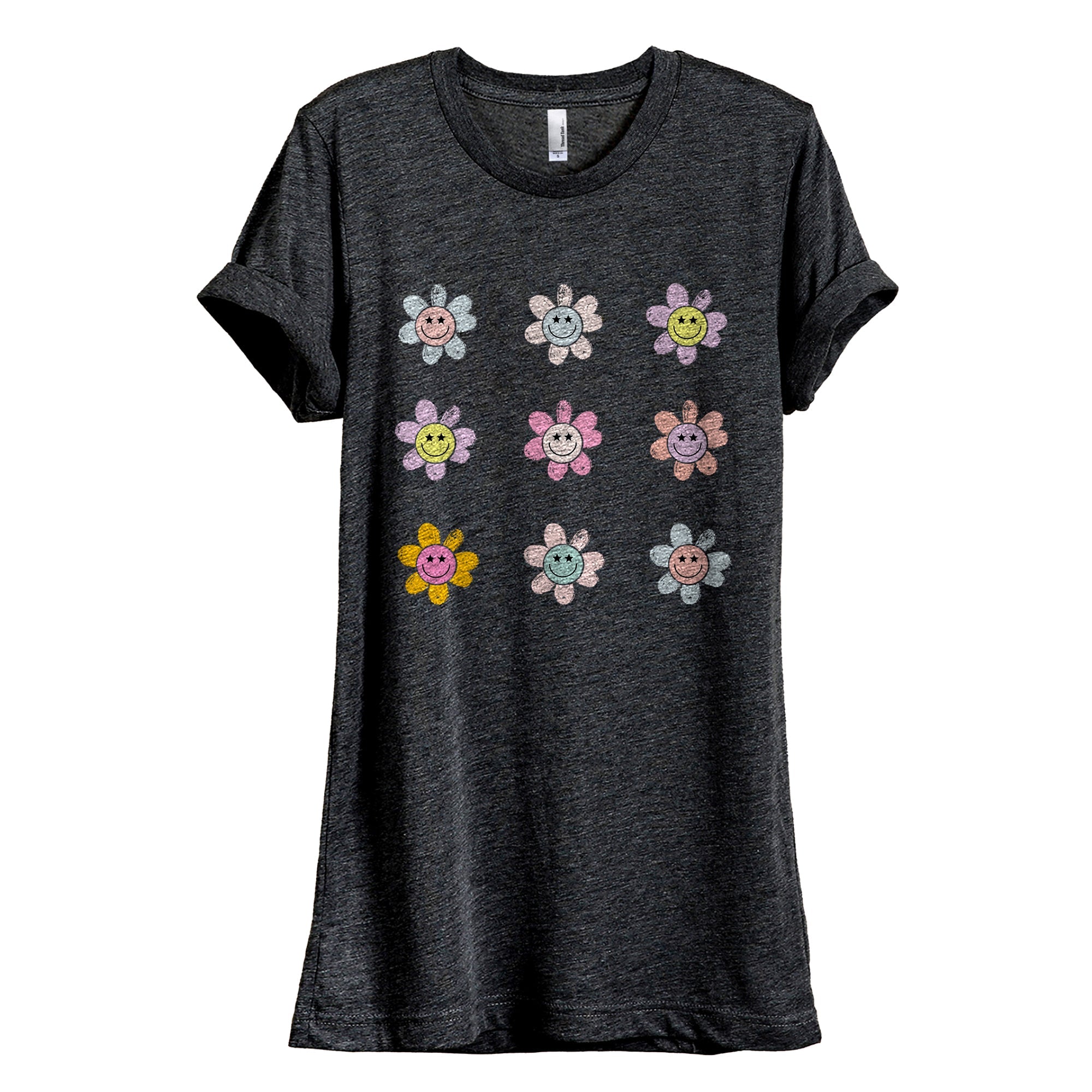 Smiley Daisy Garden Boyfriend Crew Tee - Stories You Can Wear