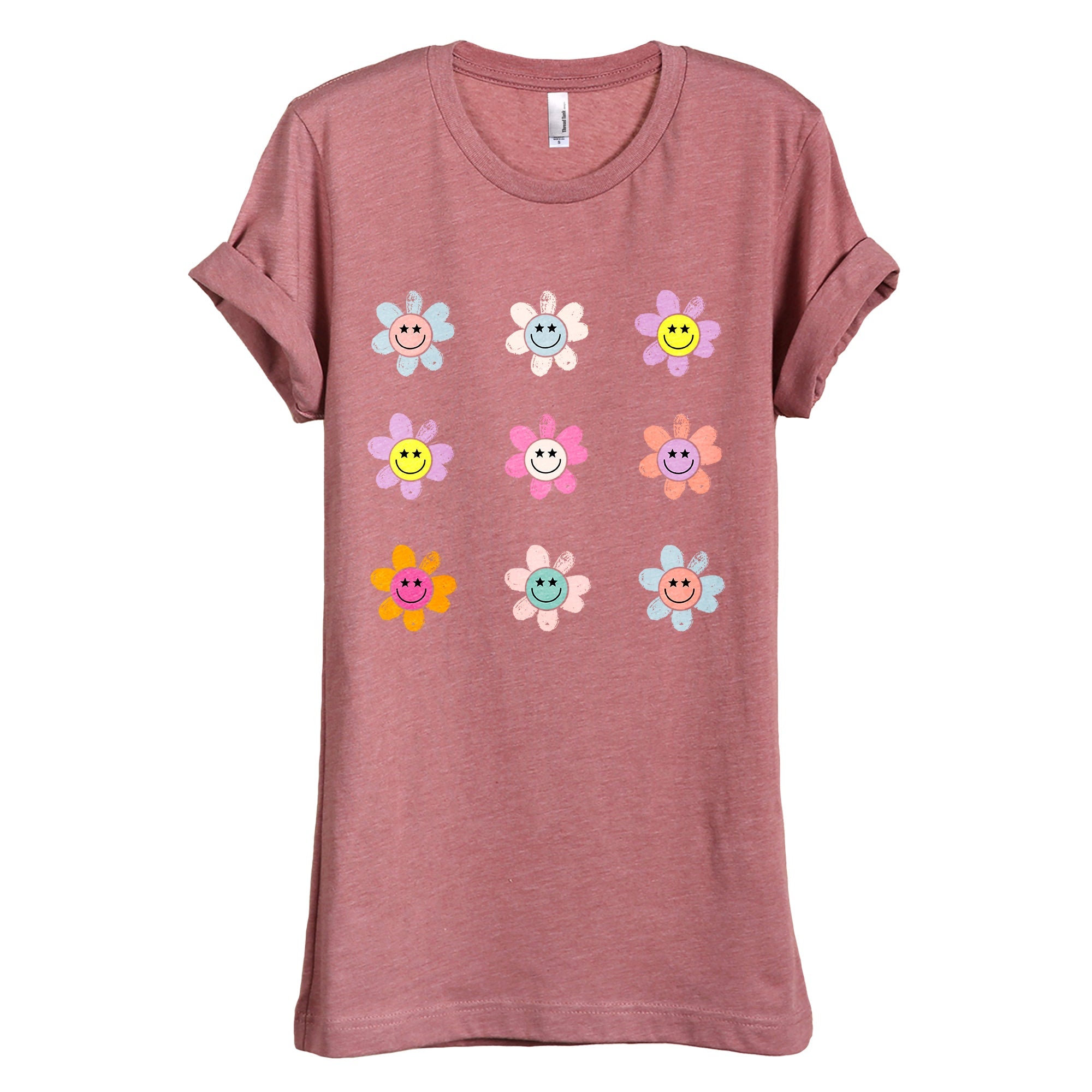 Smiley Daisy Garden Boyfriend Crew Tee - Stories You Can Wear