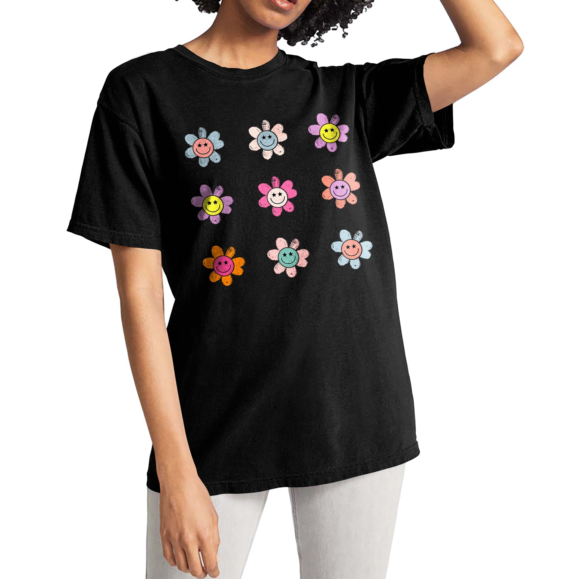 Smiley Daisy Garden Garment-Dyed Tee - Stories You Can Wear