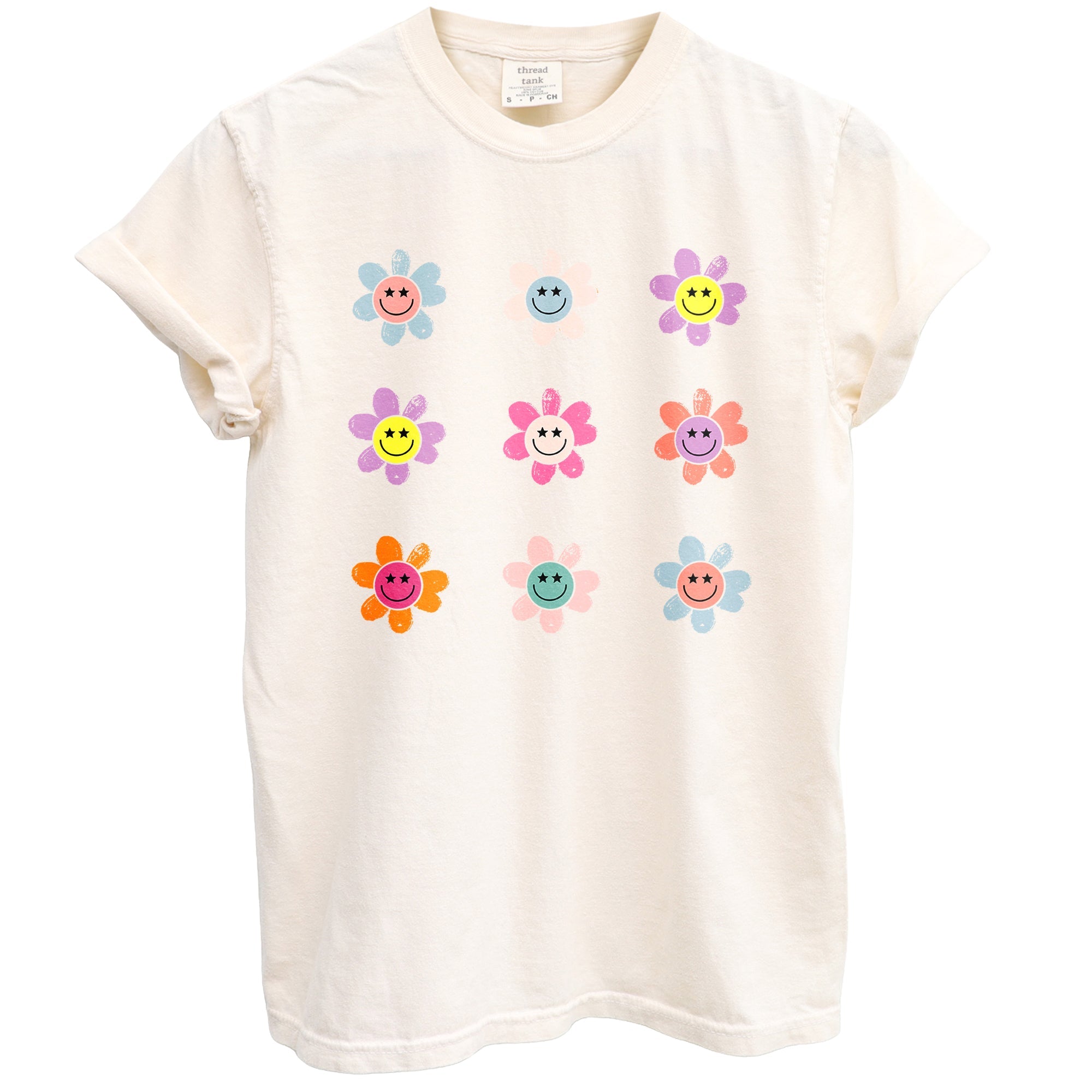Smiley Daisy Garden Garment-Dyed Tee - Stories You Can Wear