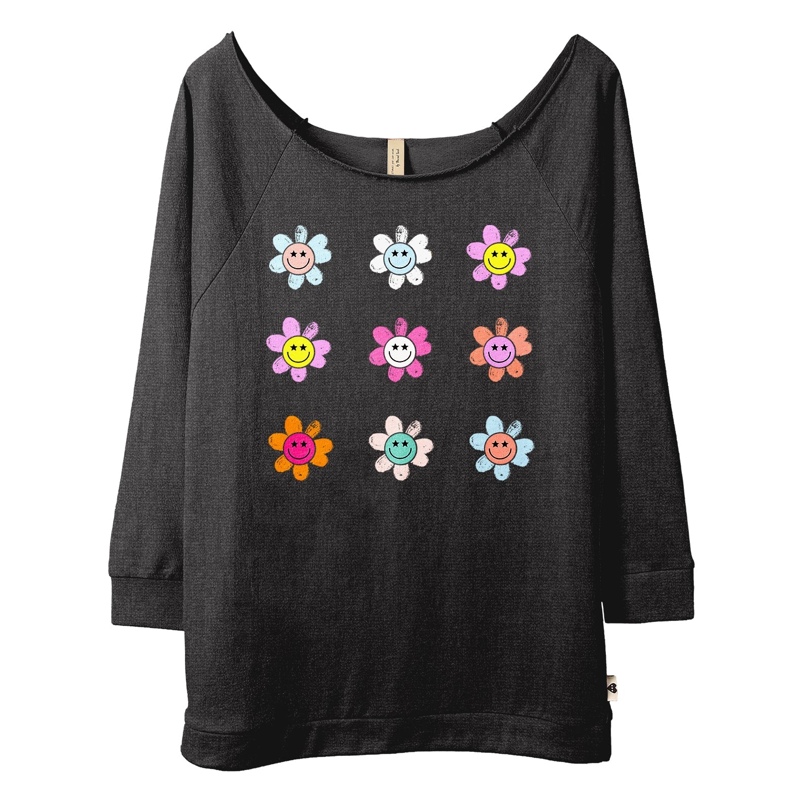 Smiley Daisy Garden Slouchy Sweatshirt - Stories You Can Wear