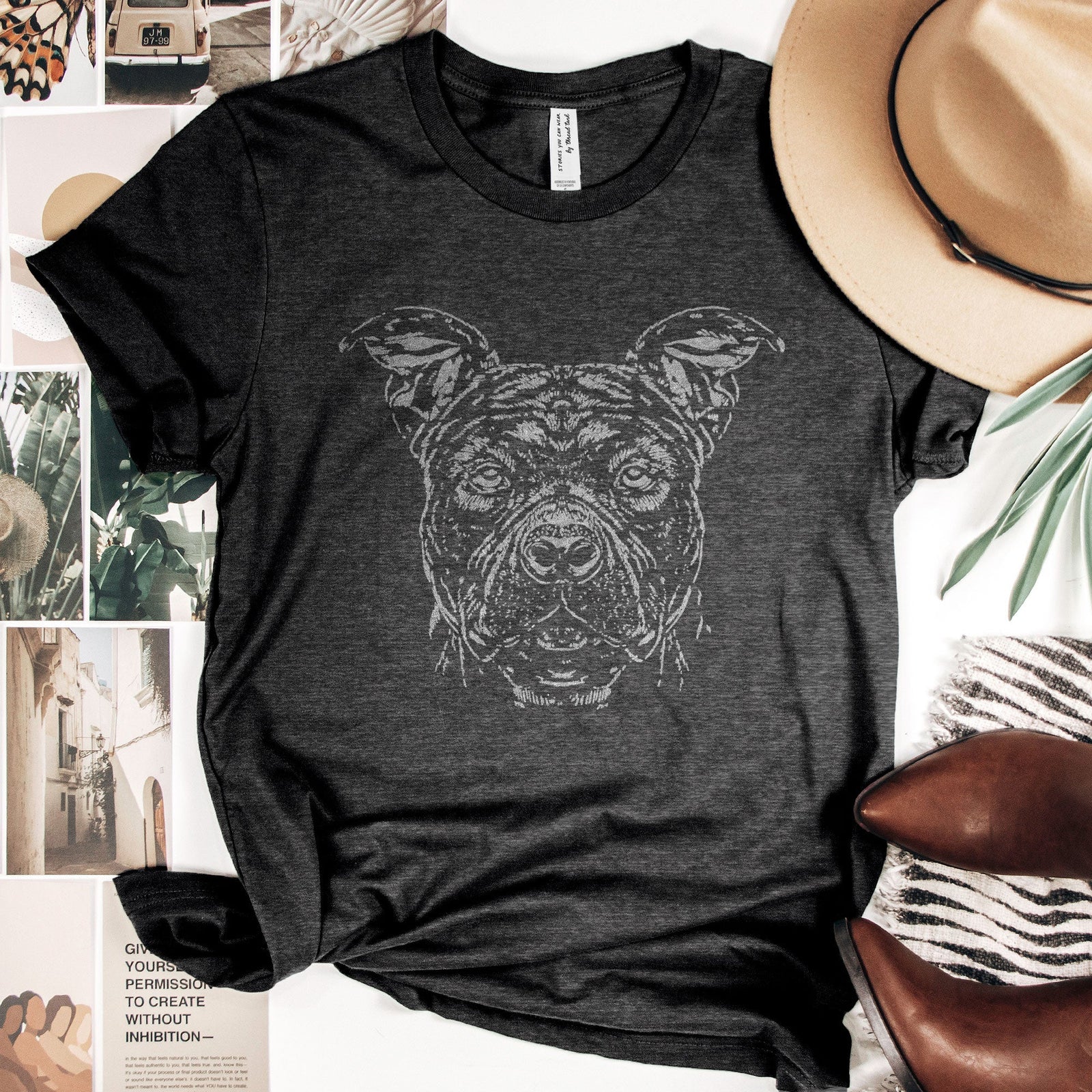 Staffordshire Dog Sketch - Stories You Can Wear