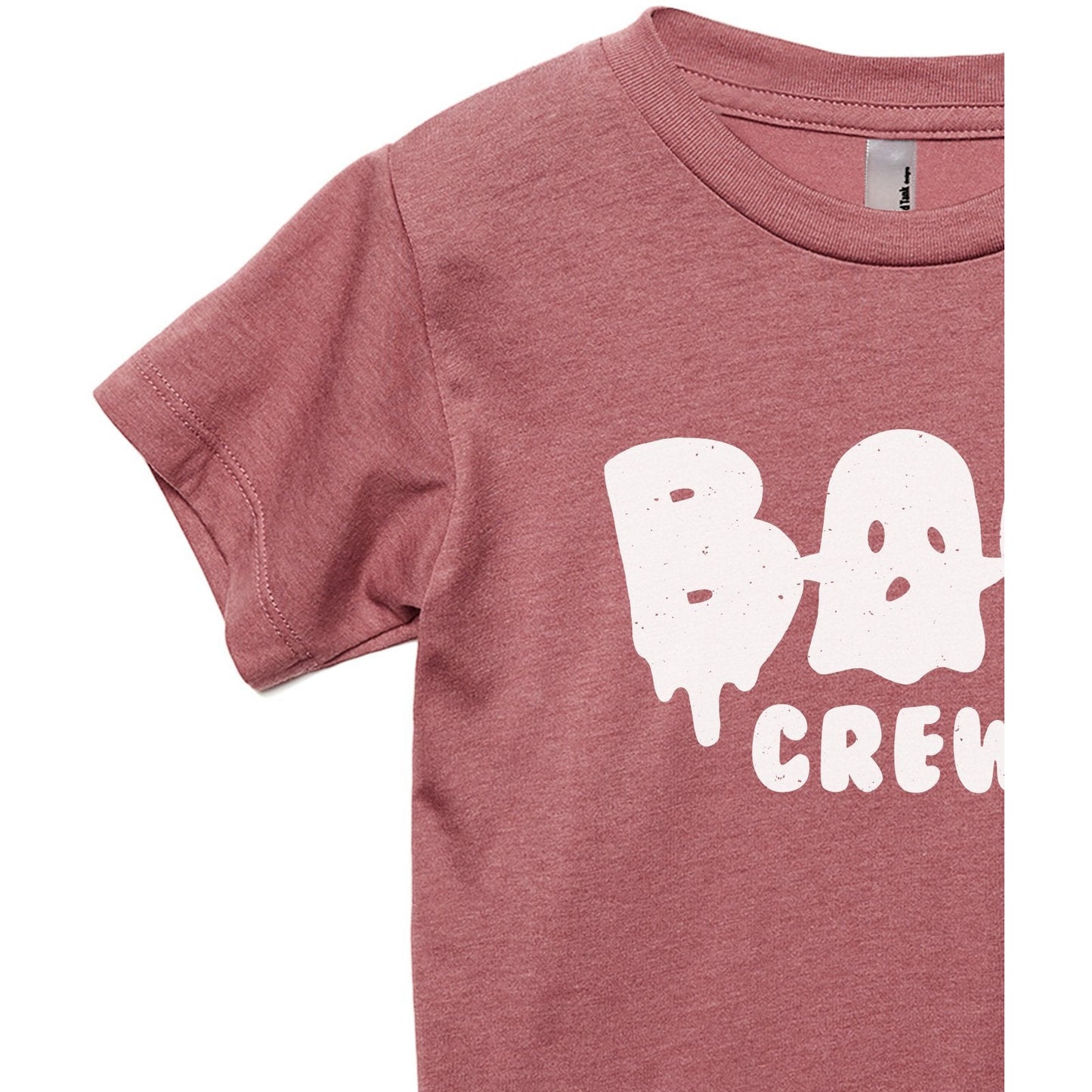 Boo Crew Toddler's Go-To Crewneck Tee Heather Grey Close Up Sleeves Collar Details
