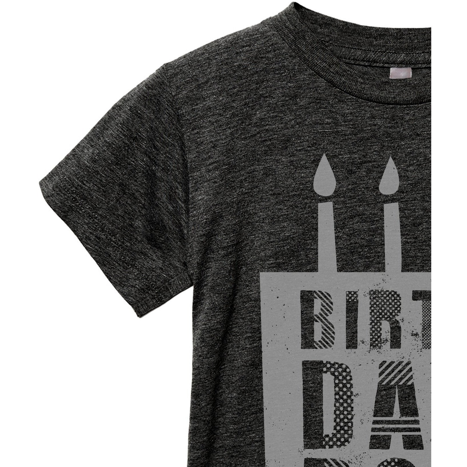 Birthday Boy Toddler's Go-To Crewneck Tee Charcoal Zoom Details A