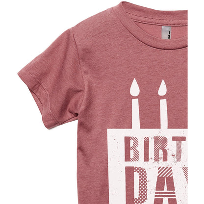 Birthday Boy Toddler's Go-To Crewneck Tee Heather Rouge Zoom Details A