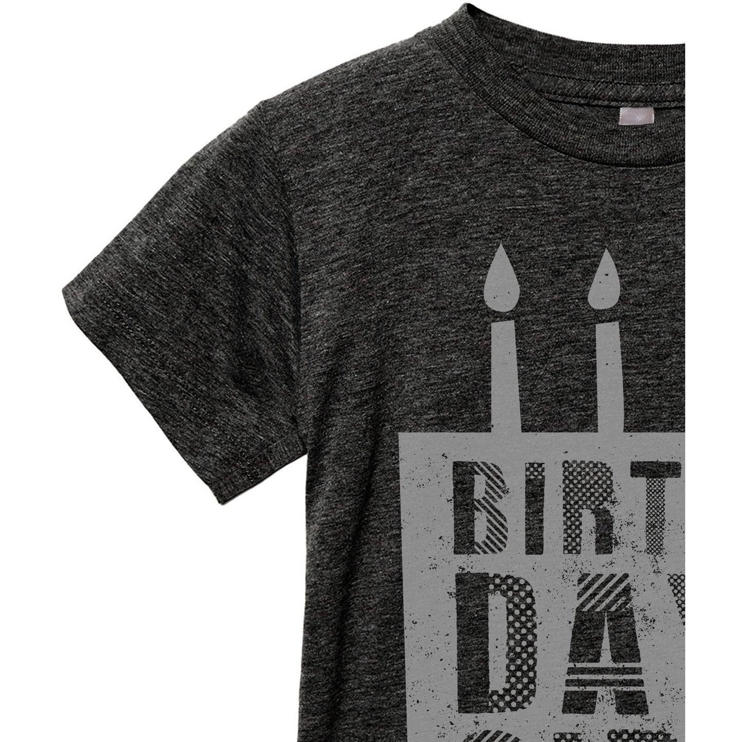 Birthday Girl Toddler's Go-To Crewneck Tee Heather Grey Zoom Details A