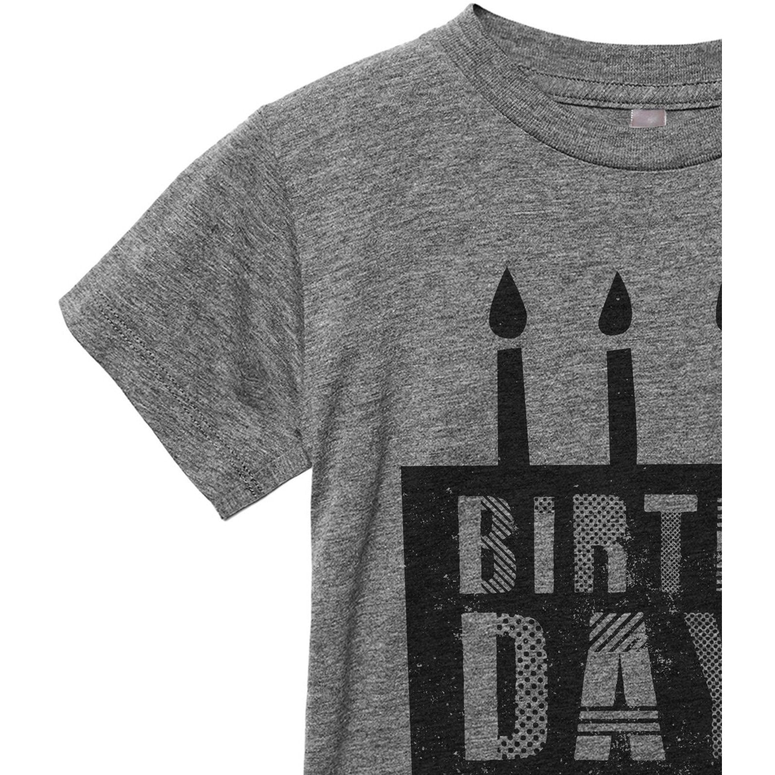 Birthday Girl Toddler's Go-To Crewneck Tee Charcoal Zoom Details A