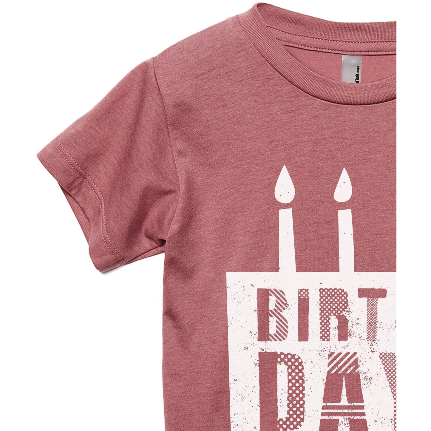 Birthday Girl Toddler's Go-To Crewneck Tee Heather Rouge Zoom Details A