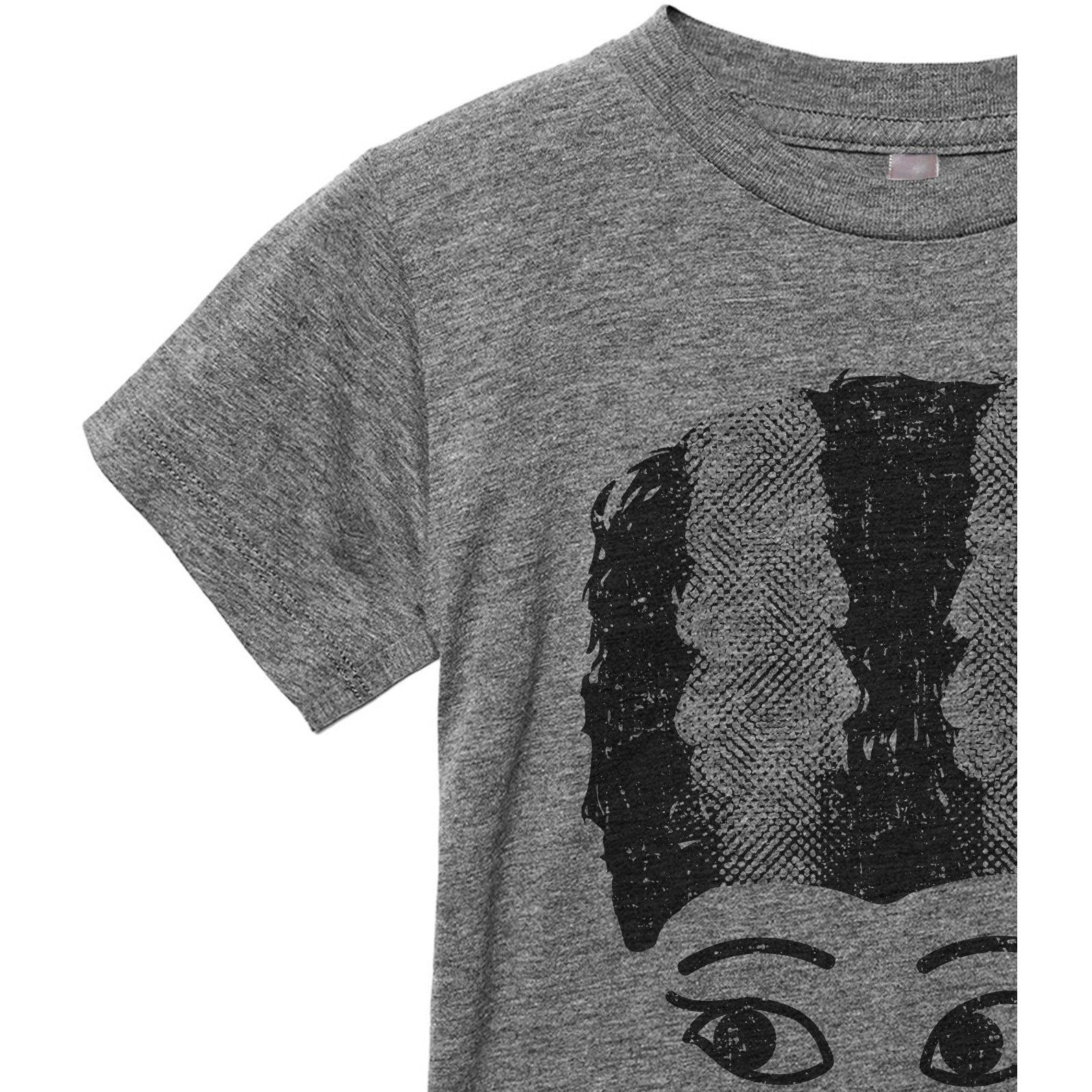 Bride Of Frankie Toddler's Go-To Crewneck Tee Heather Grey Close Up Sleeves Collar Details
