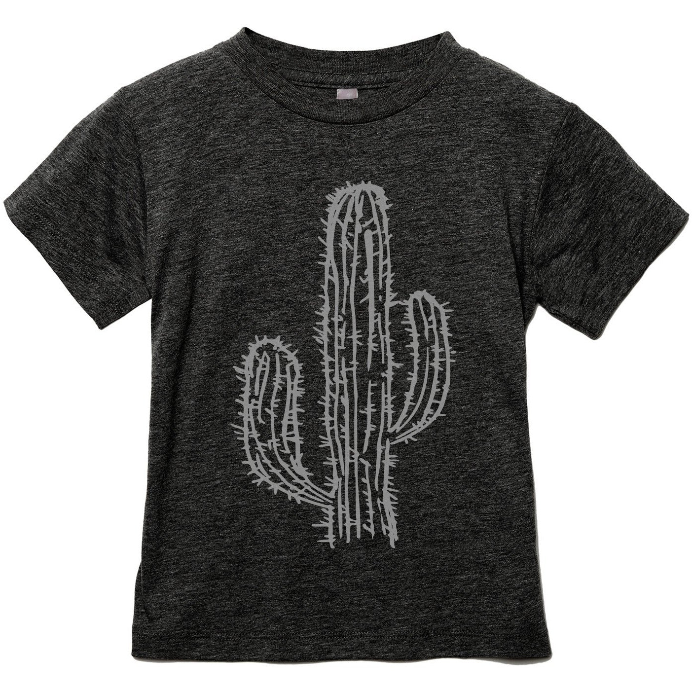 Desert Cactus Toddler's Go-To Crewneck Tee Charcoal