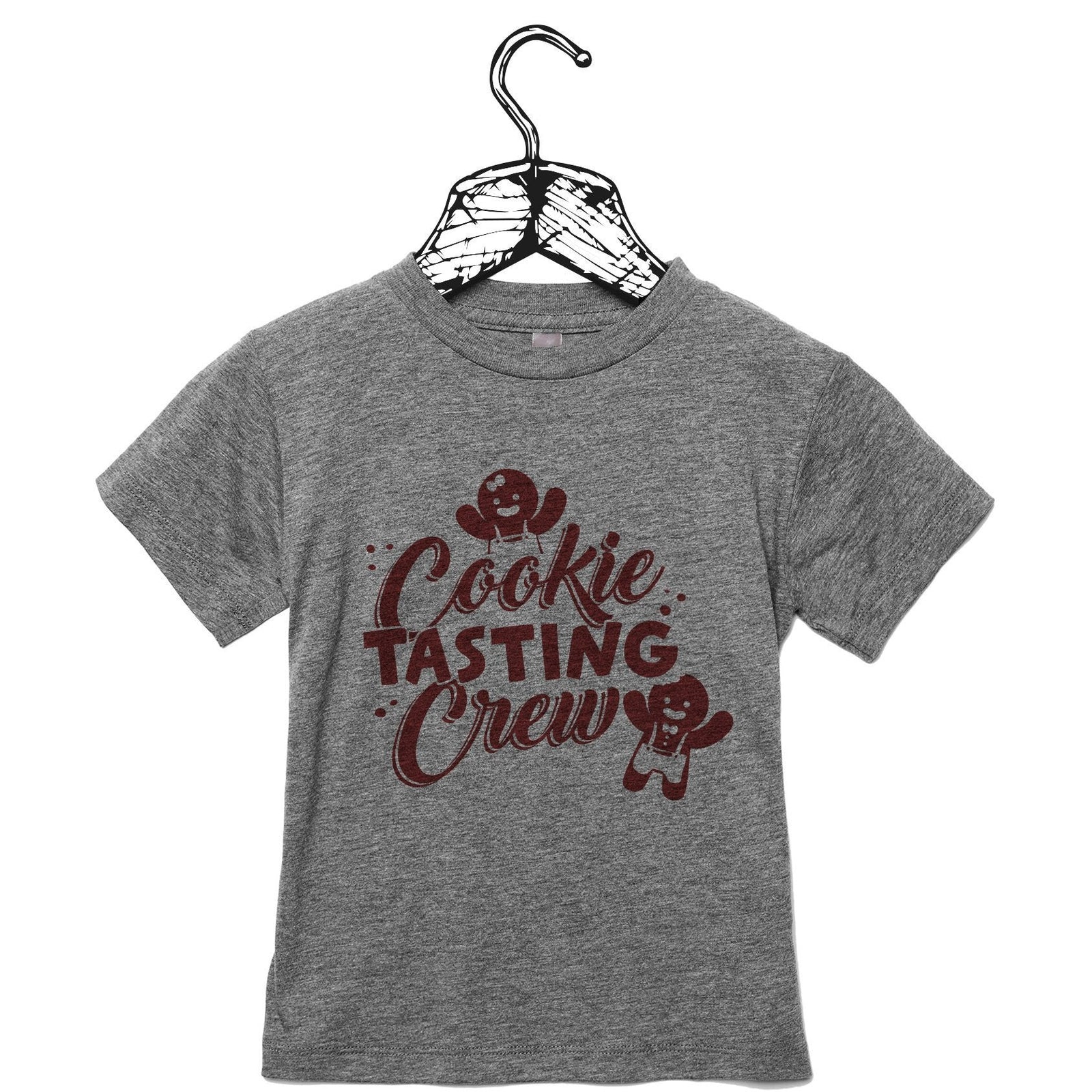 Cookie Tasting Crew Toddler's Go-To Crewneck Tee Heather Grey Scarlet Print