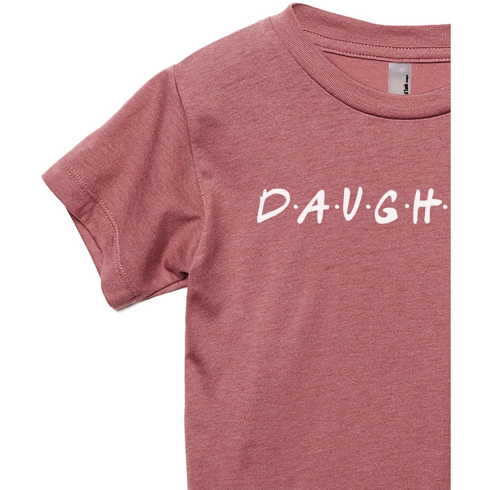 Daughter Friends Toddler's Go-To Crewneck Tee Heather Rouge Zoom Details A