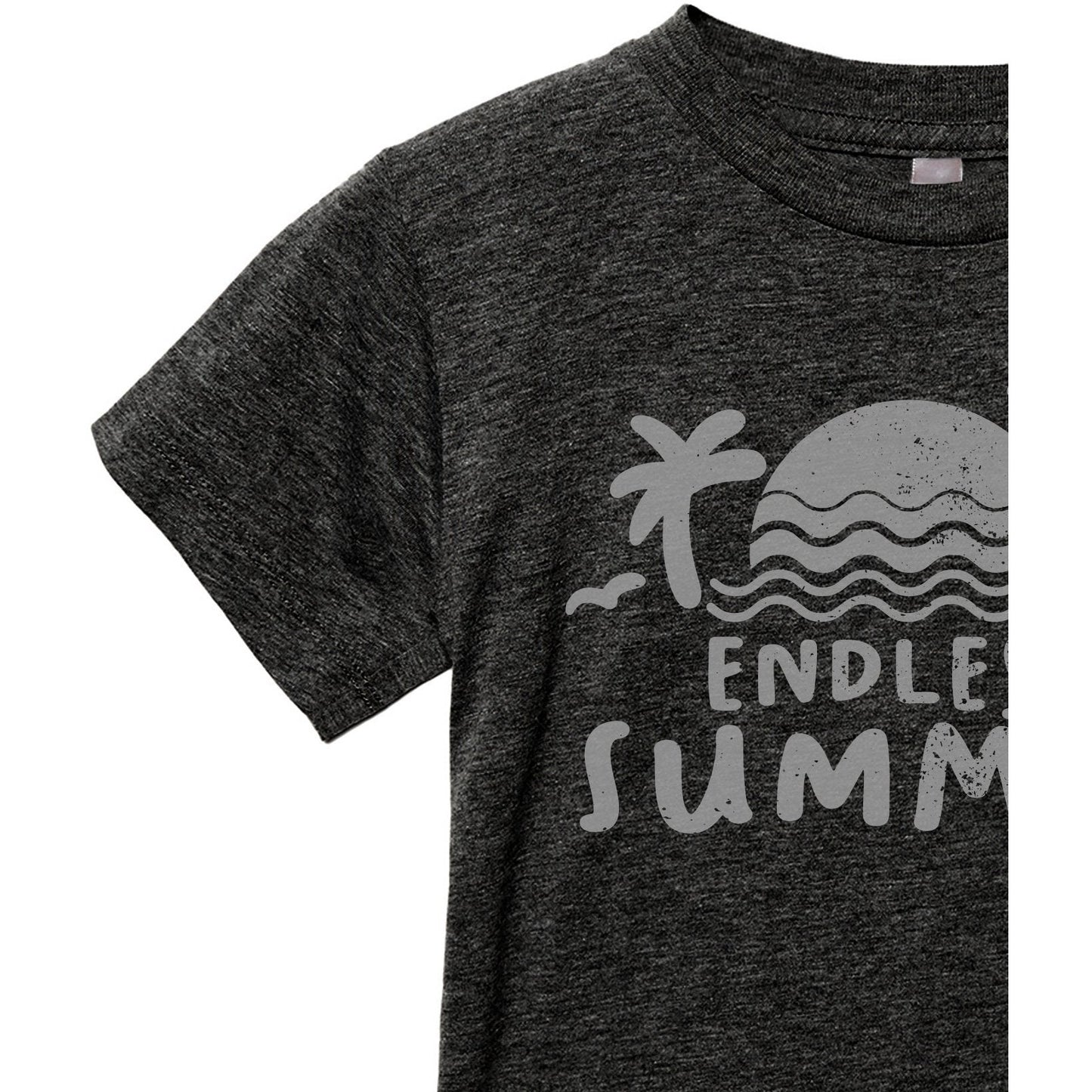 Endless Summer Toddler's Go-To Crewneck Tee Charcoal Zoom Details A