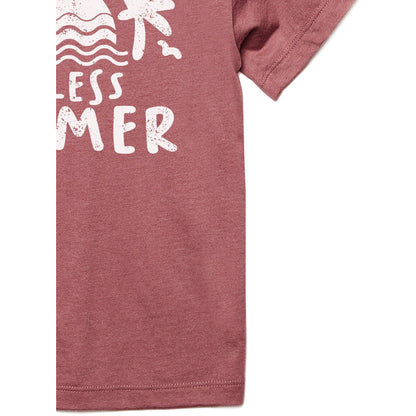 Endless Summer Toddler's Go-To Crewneck Tee Heather Rouge Zoom Details B