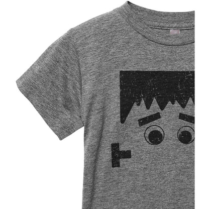 Frankie Monster Toddler's Go-To Crewneck Tee Heather Grey Close Up Sleeves Collar Details
