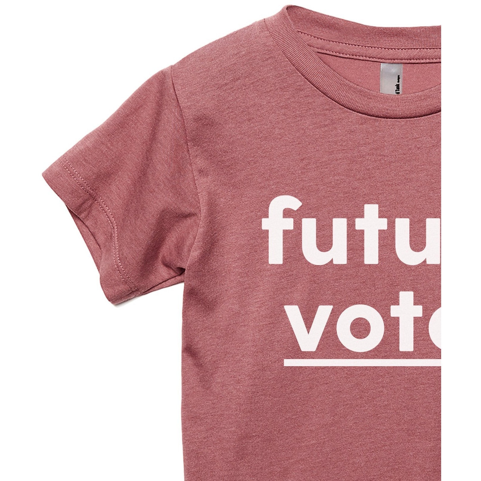Future Voter Toddler's Go-To Crewneck Tee Heather Grey Close Up Sleeves Collar Details
