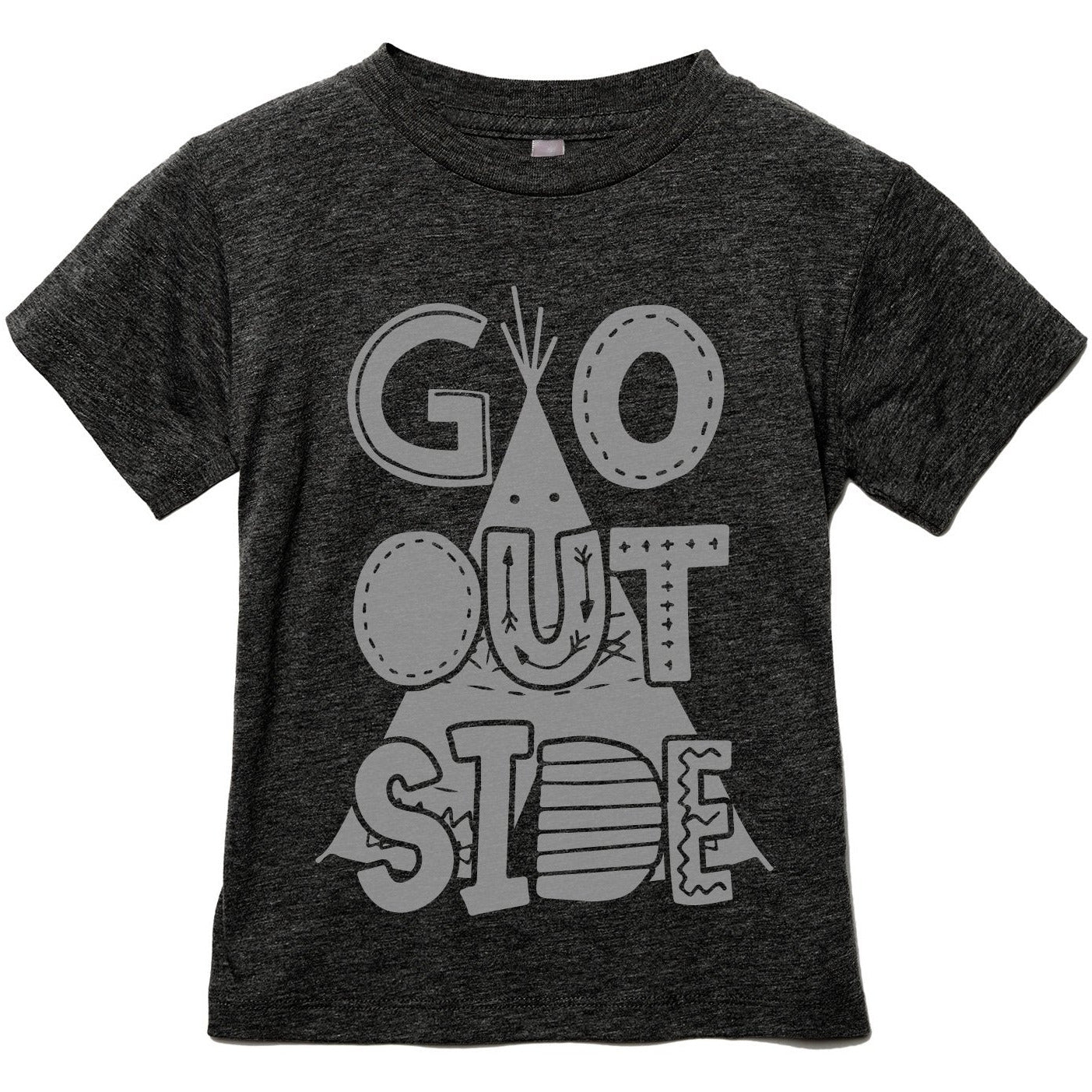 Go Outside Toddler's Go-To Crewneck Tee Charcoal