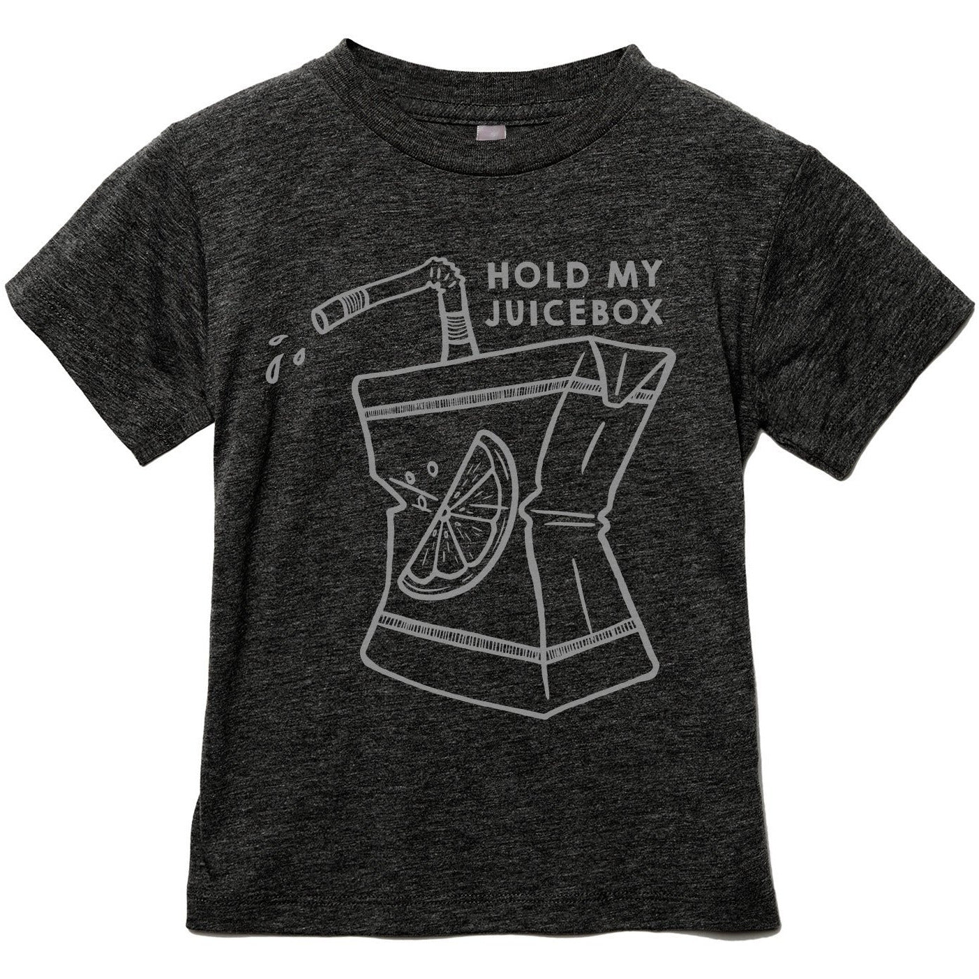 Hold My Juice Box Toddler's Go-To Crewneck Tee Charcoal
