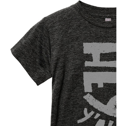 Hey Yall Toddler's Go-To Crewneck Tee Heather Grey Zoom Details A