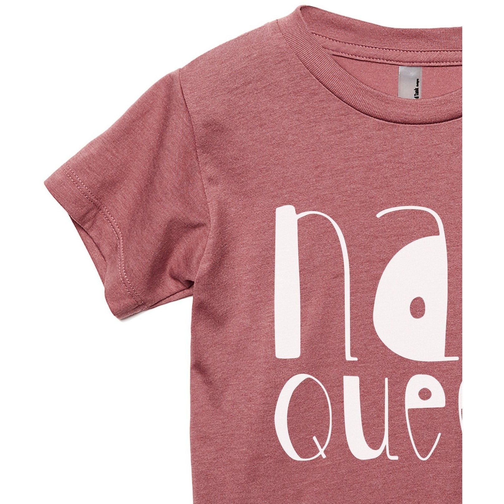 Nap Queen Toddler's Go-To Crewneck Tee Heather Grey Close Up Sleeves Collar Details
