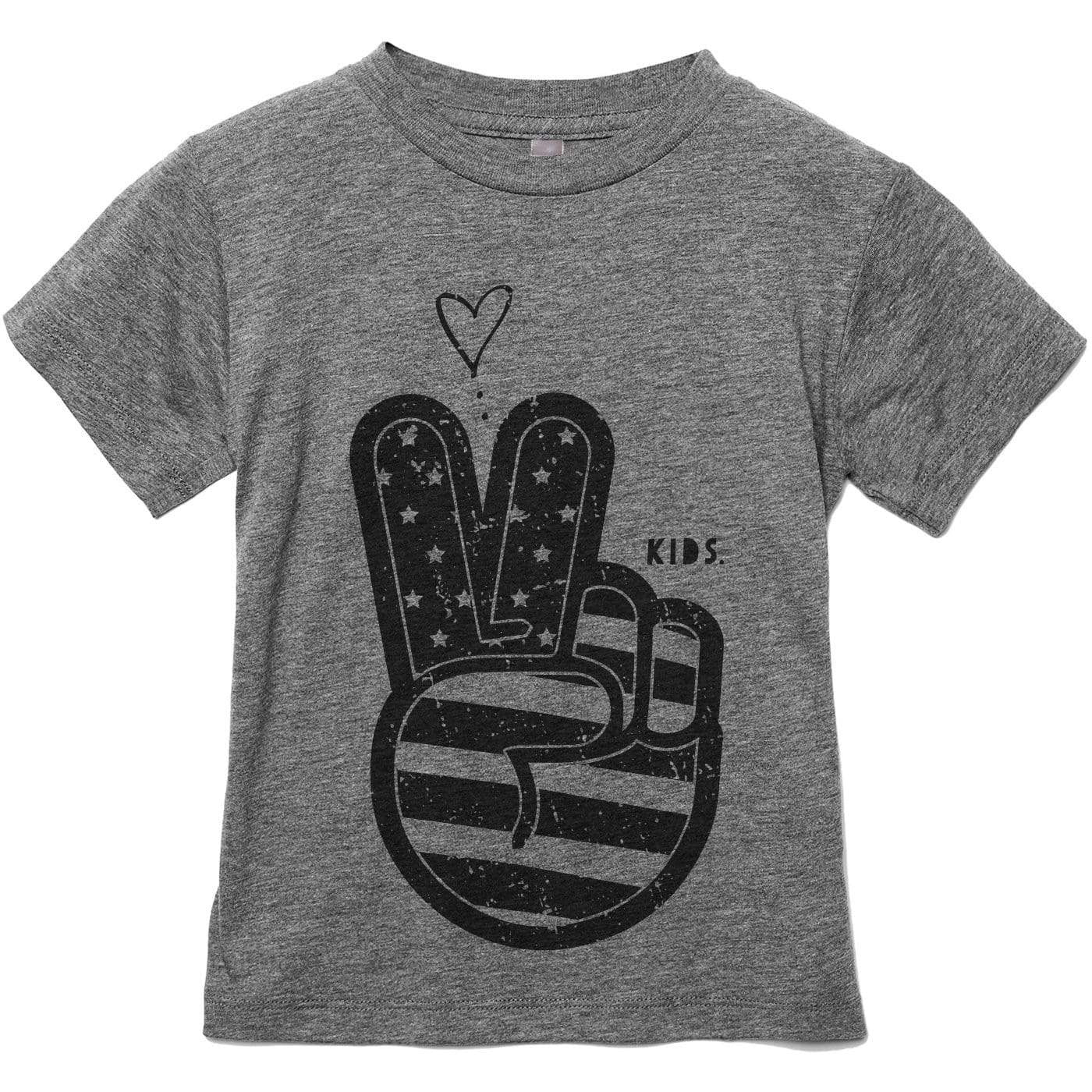 Freedom Peace Sign Toddler's Go-To Crewneck Tee Charcoal