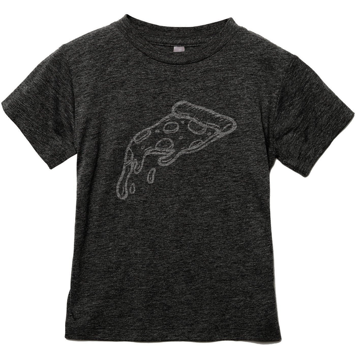 Pizza Slice Toddler's Go-To Crewneck Tee Charcoal