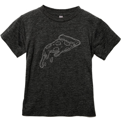 Pizza Slice Toddler's Go-To Crewneck Tee Charcoal