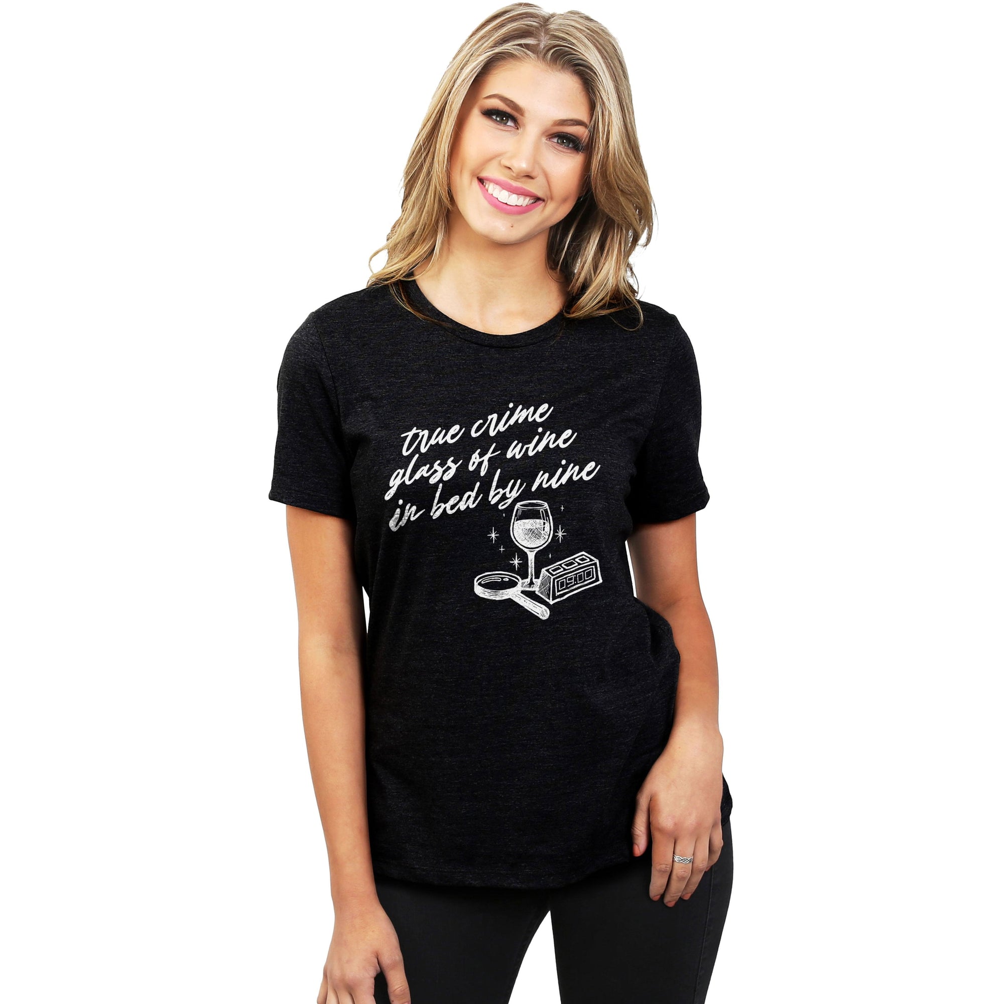 True Crime Glass Of Wine In Bed By Nine - threadtank | stories you can wear