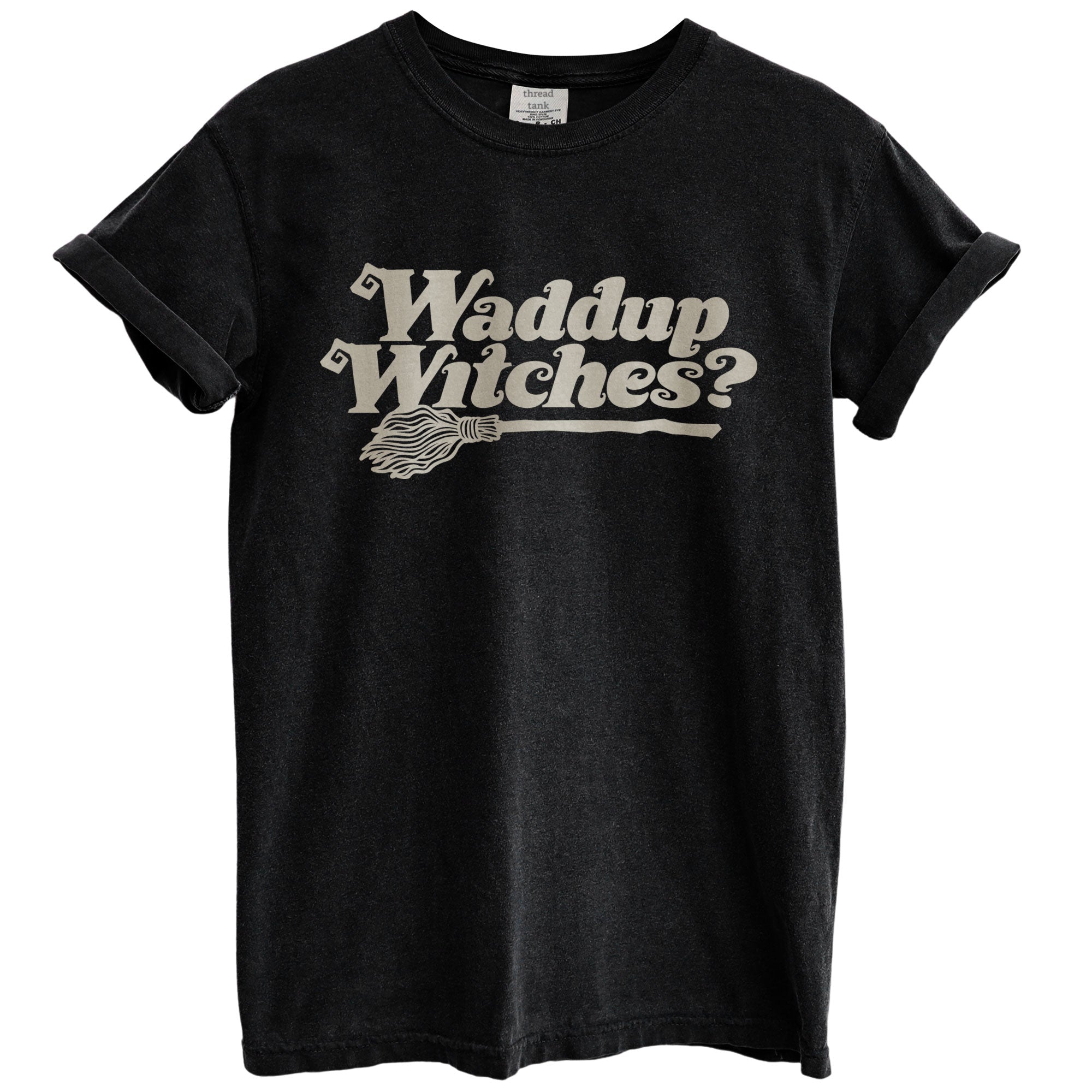 waddup witches oversized garment dyed shirt