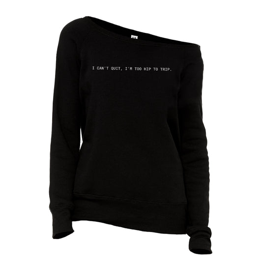 Too Hip to Trip Slouchy Fleece Solid Black Image