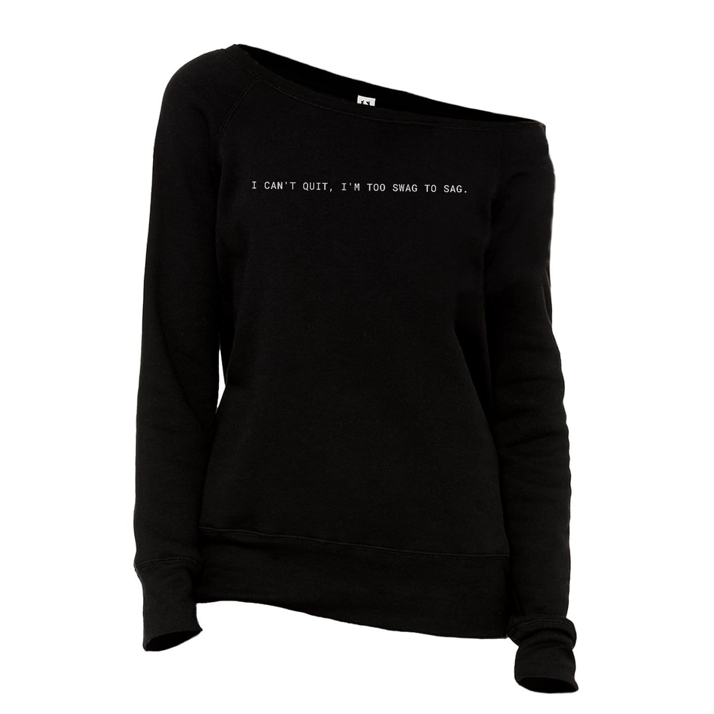 Too Swag to Sag Slouchy Fleece Solid Black Image