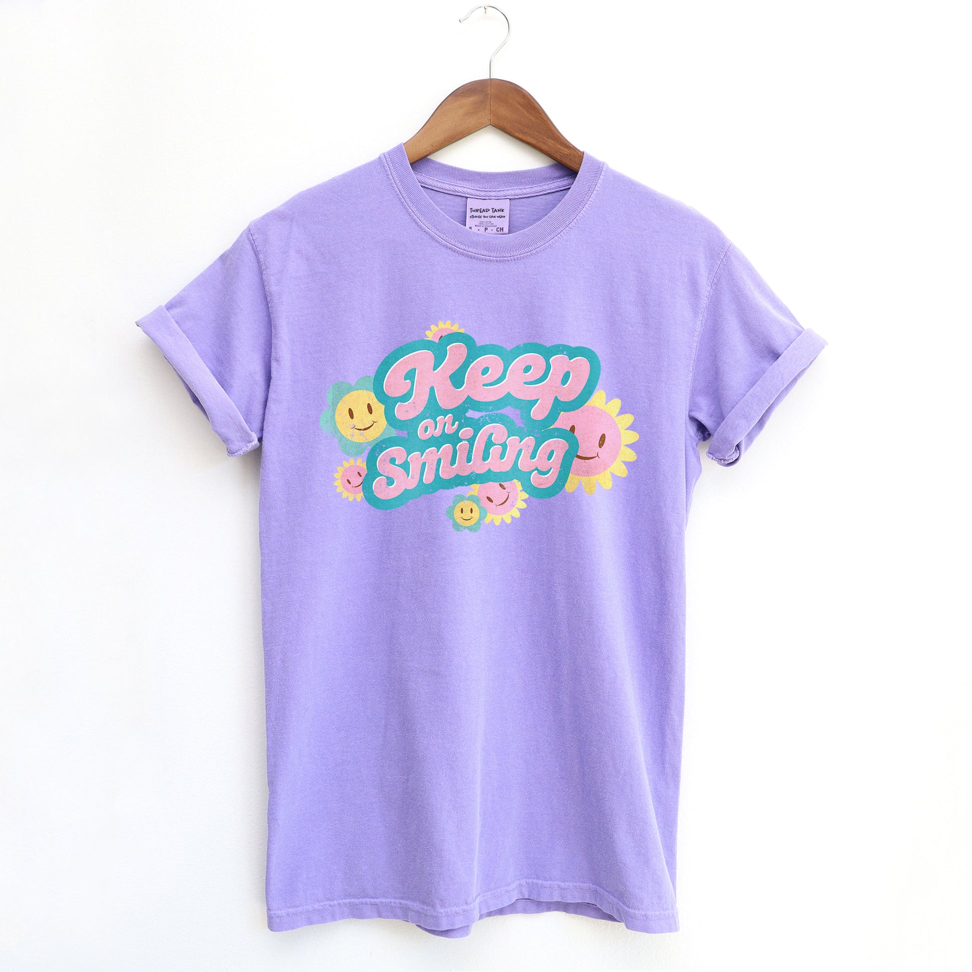 Keep On Smiling Garment-Dyed Tee Vintage Violet Image