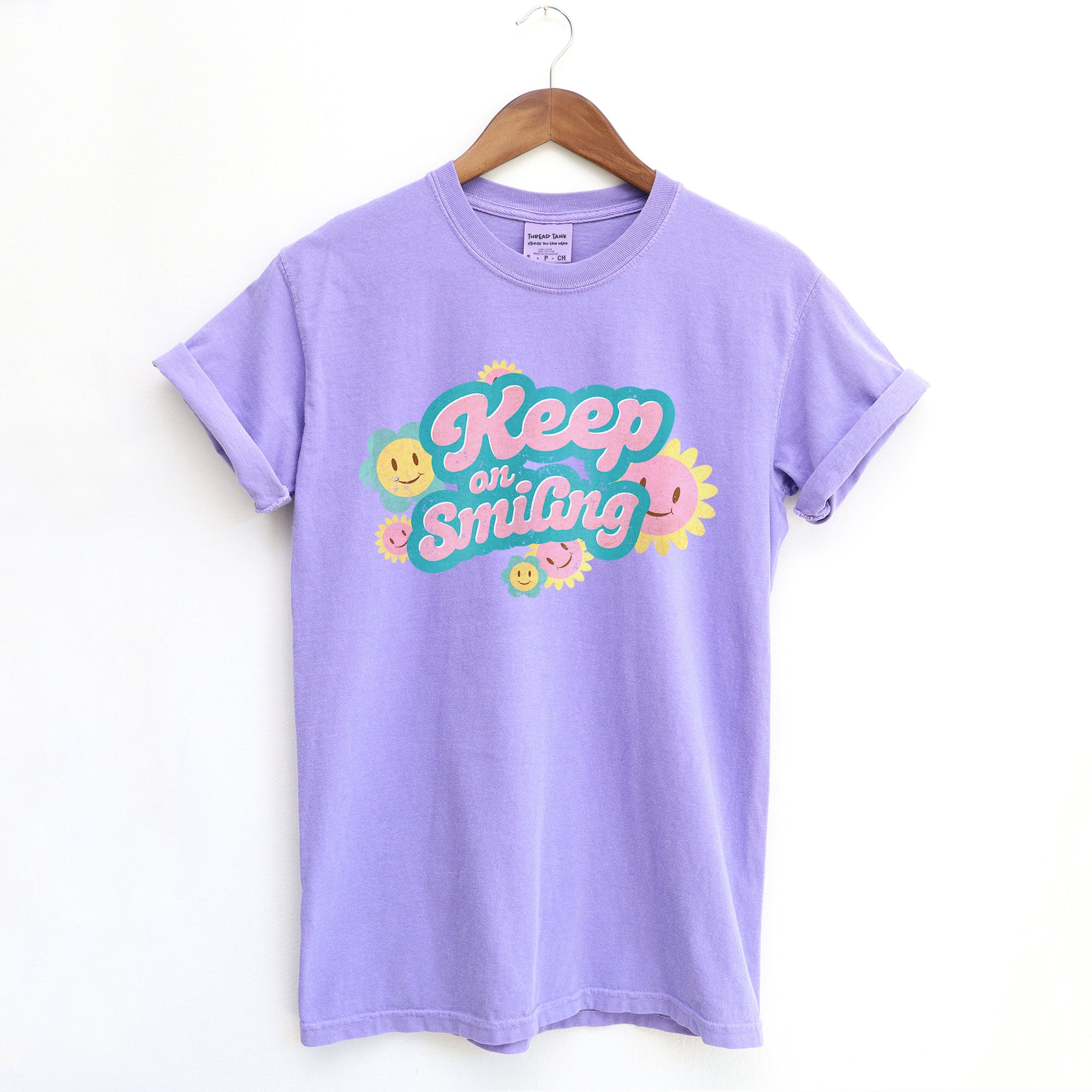 Keep On Smiling Garment-Dyed Tee Vintage Violet Image