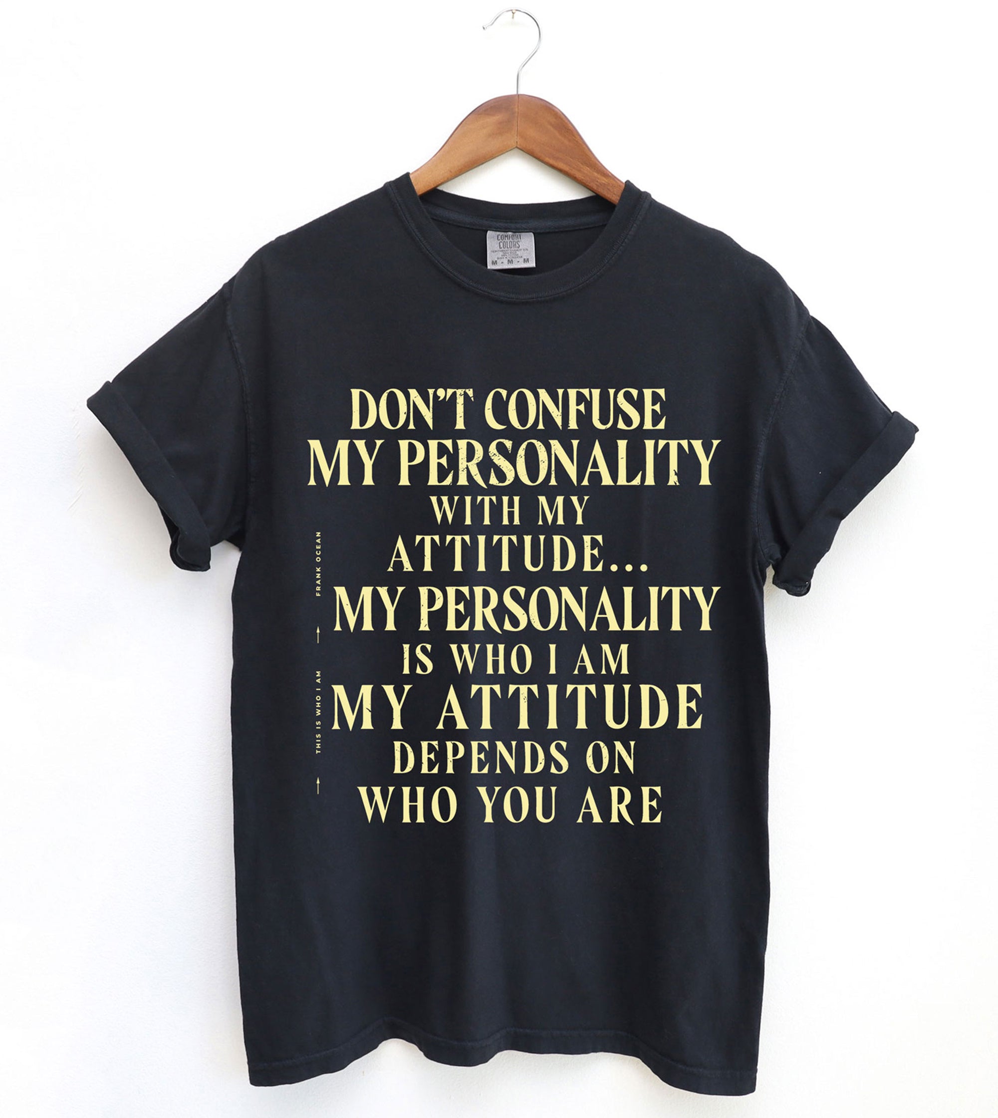 Dont Confuse My Personality Garment-Dyed Tee Vintage Black Image