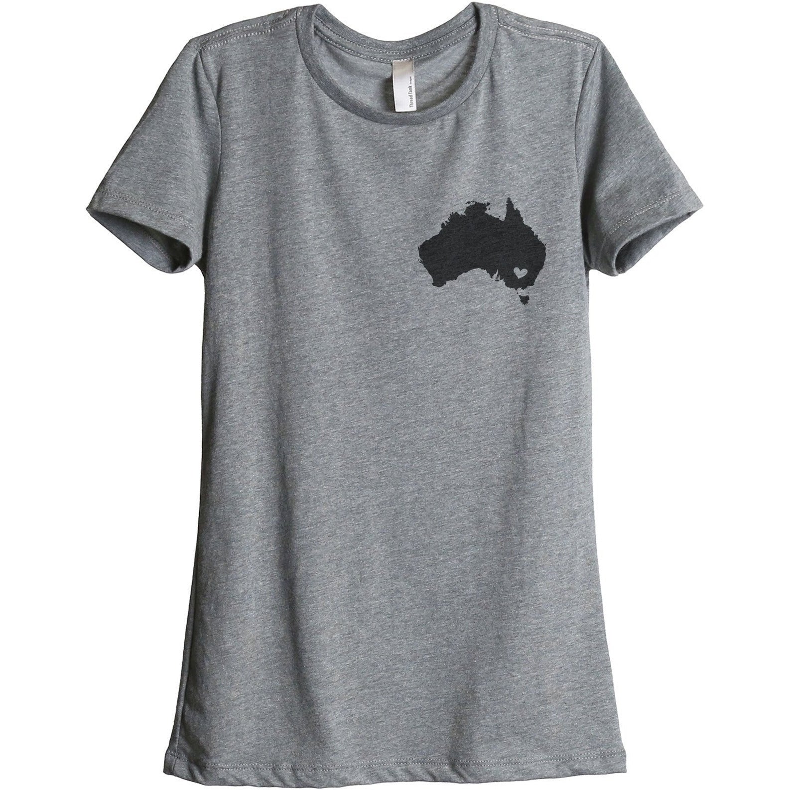 Australia Heart Women's Relaxed Crewneck T-Shirt Top Tee Heather Grey
