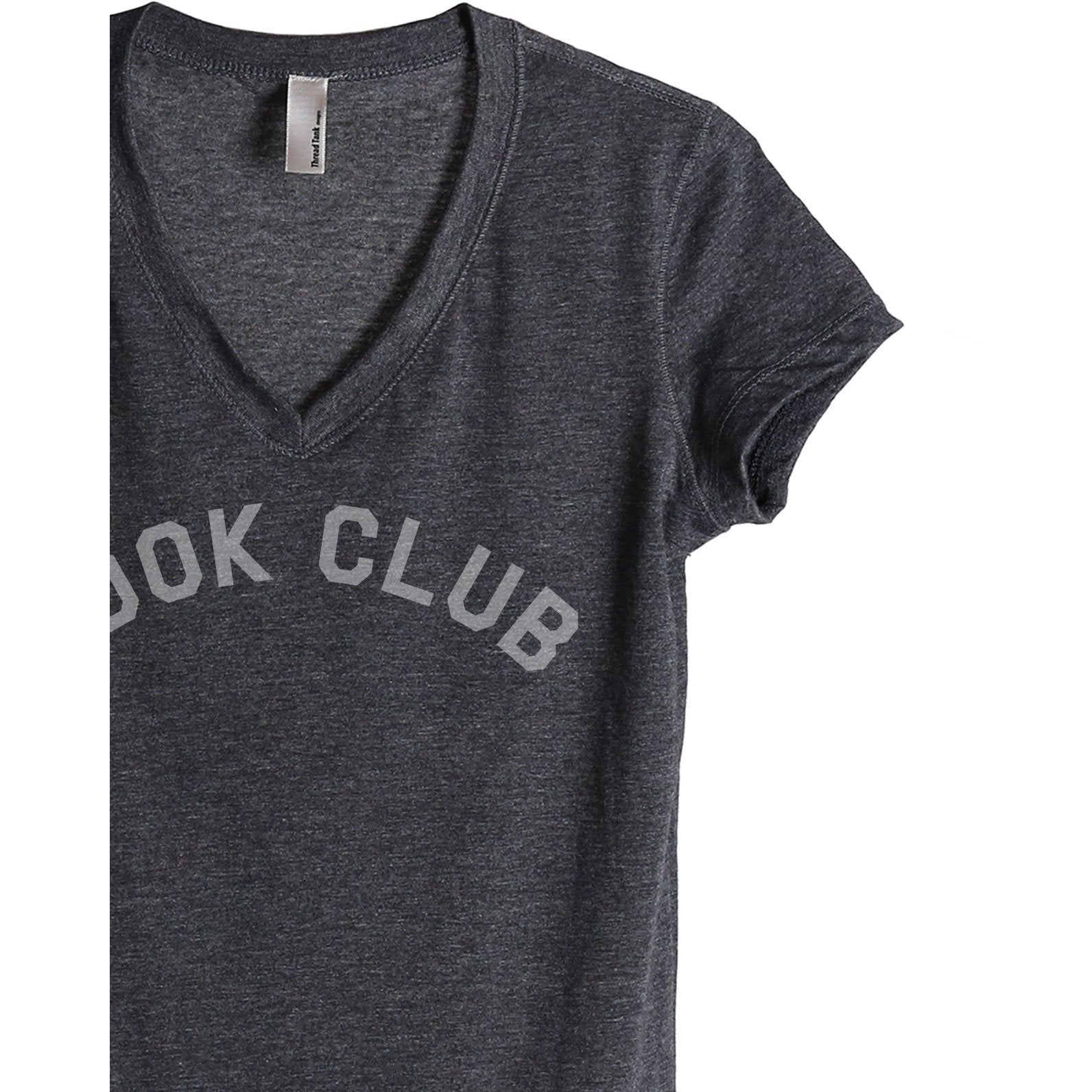 Book Club Women's Relaxed Crewneck T-Shirt Top Tee Charcoal Grey