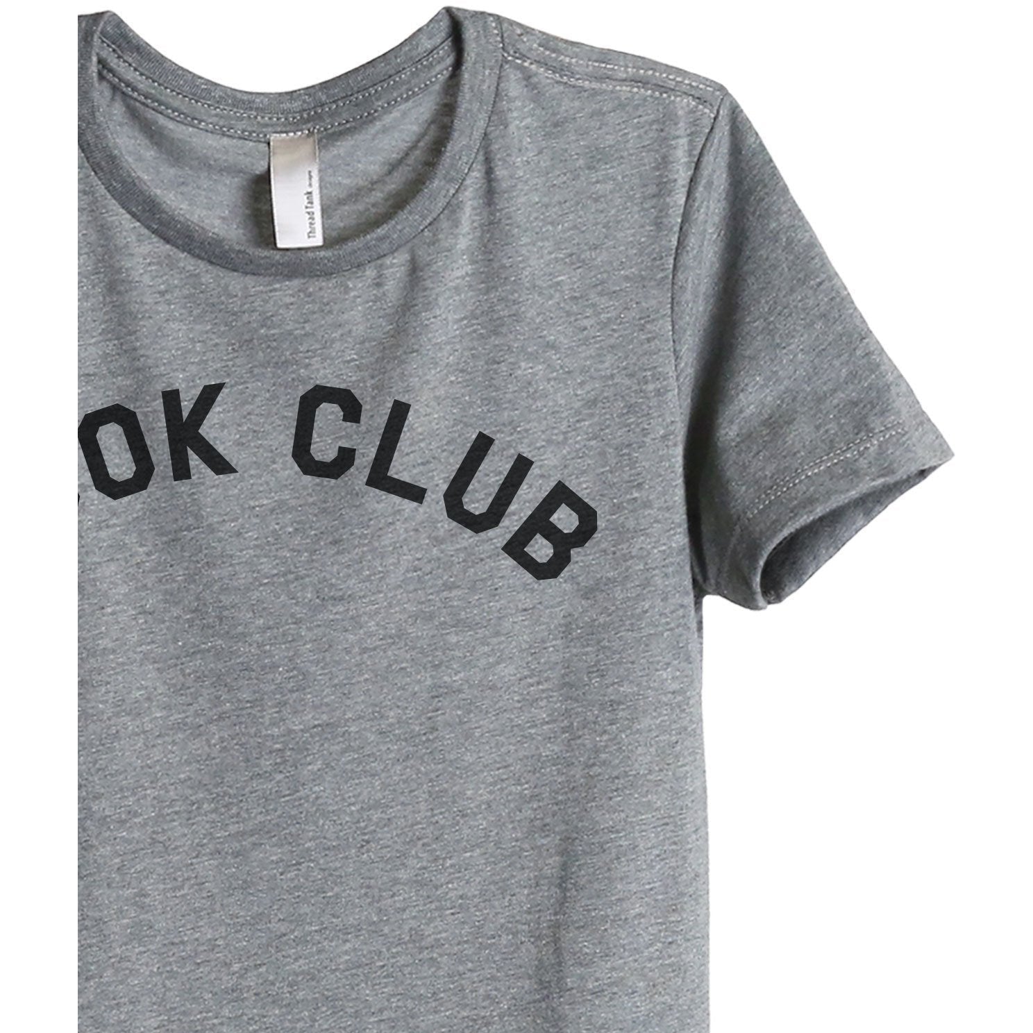 Book Club Women's Relaxed Crewneck T-Shirt Top Tee Heather Grey