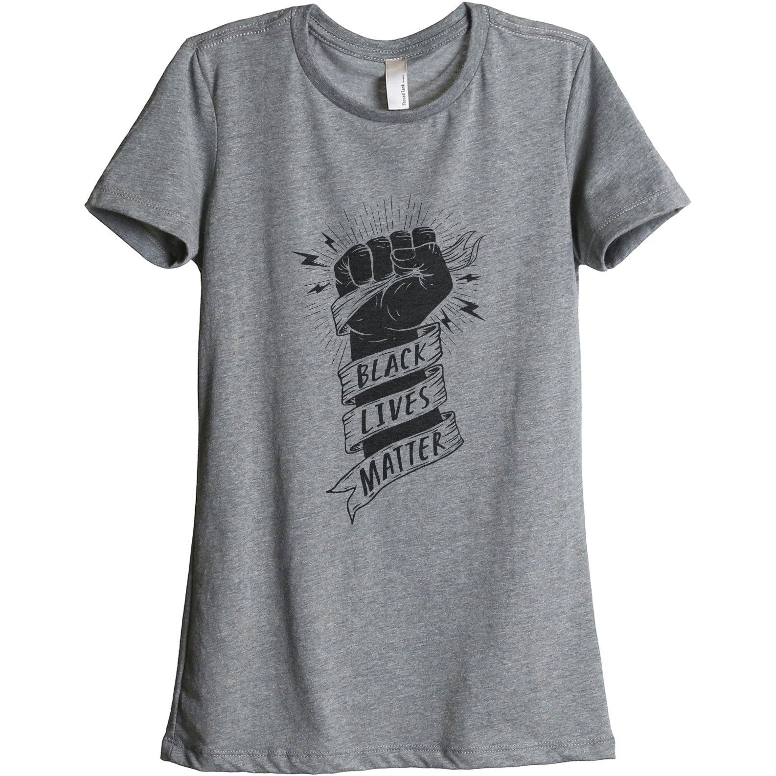 Black Lives Matter Women's Relaxed Crewneck T-Shirt Top Tee Heather Grey